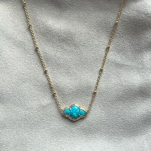 Kendra Scott Turquoise Opal in Gold Abbie Necklace